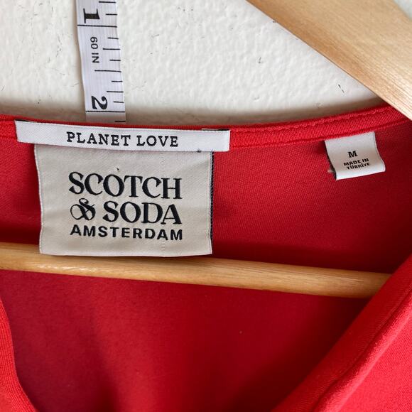 Scotch & Soda Pullover Size M Red Top Modal Sustainable Athleisure Holidays - Picture 11 of 14